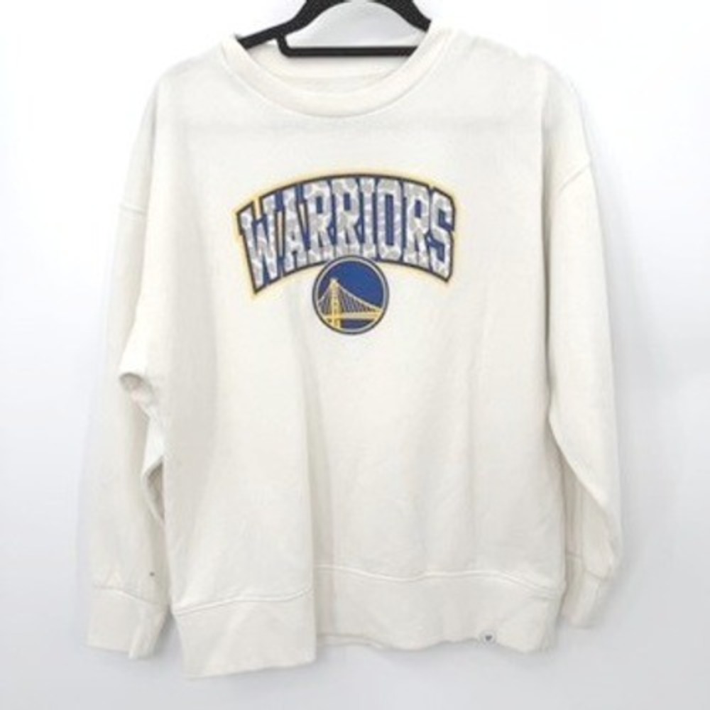 Fanatics Golden State Warriors Sweatshirt Womens M NBA Basketball Cream Fleece